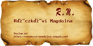 Ráczkövi Magdolna névjegykártya