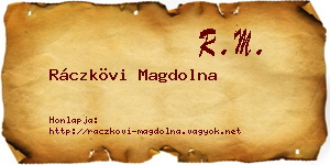 Ráczkövi Magdolna névjegykártya