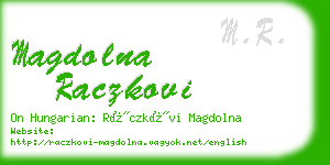 magdolna raczkovi business card